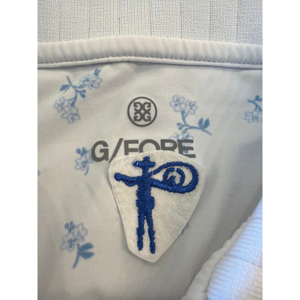 G/Fore SM blue/white floral sleeveless golf polo - Picture 4 of 10